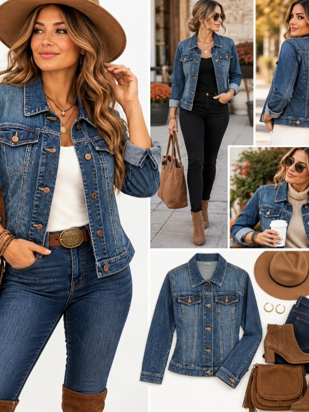 New York & Company Denim Jean Jacket Womens Size 4 Blue Fitted Stretch Trucker - Picture 2 of 12